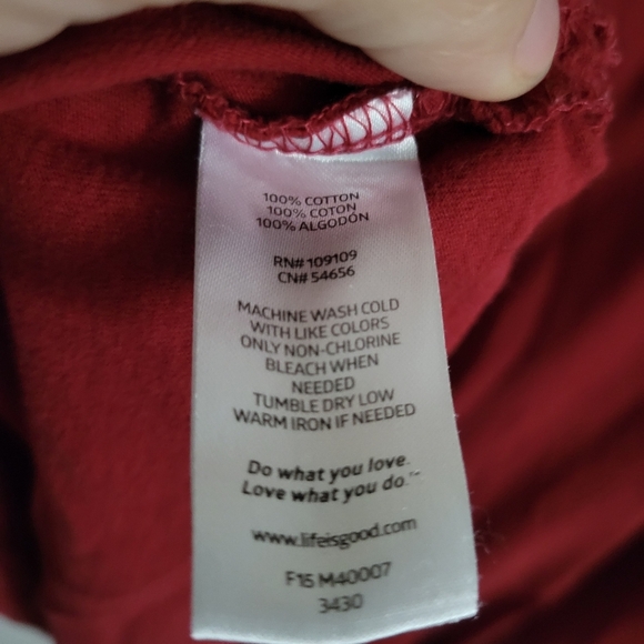 Life Is Good Shirt Sleep Men's Red Deer Stay True Pocket Crew Neck XL - Picture 5 of 5